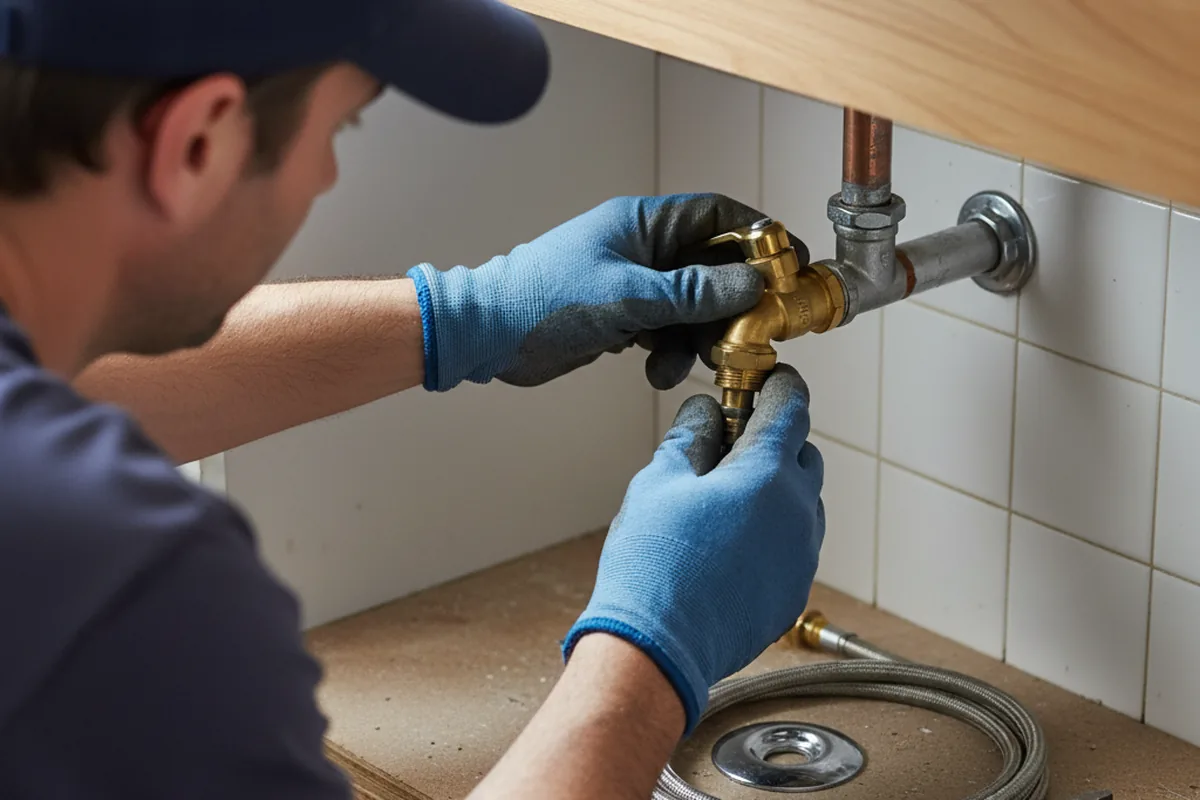 Shutoff valve and fitting work during Burst Pipe Repair in Lenexa